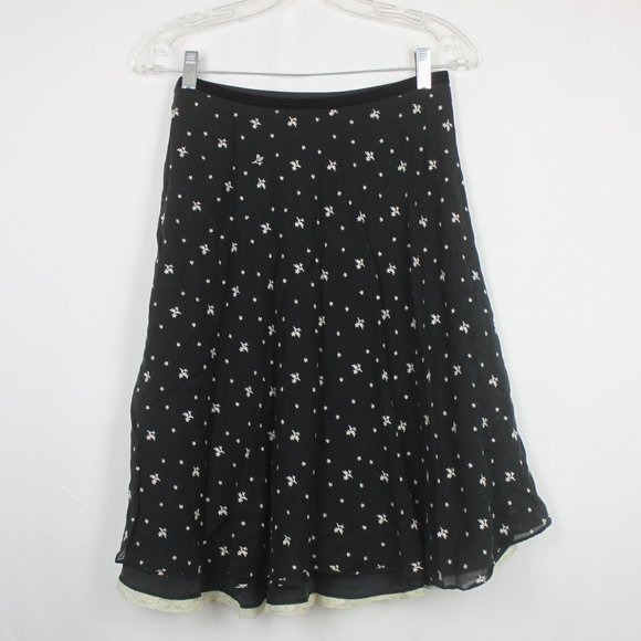 Rebecca Taylor Dresses & Skirts - Rebecca Taylor Size 8 Black Embroidered Silk Skirt